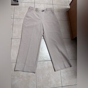 Abercrombie & Fitch Women’s Tailored Cream Dress Pants with Cuffed Hem